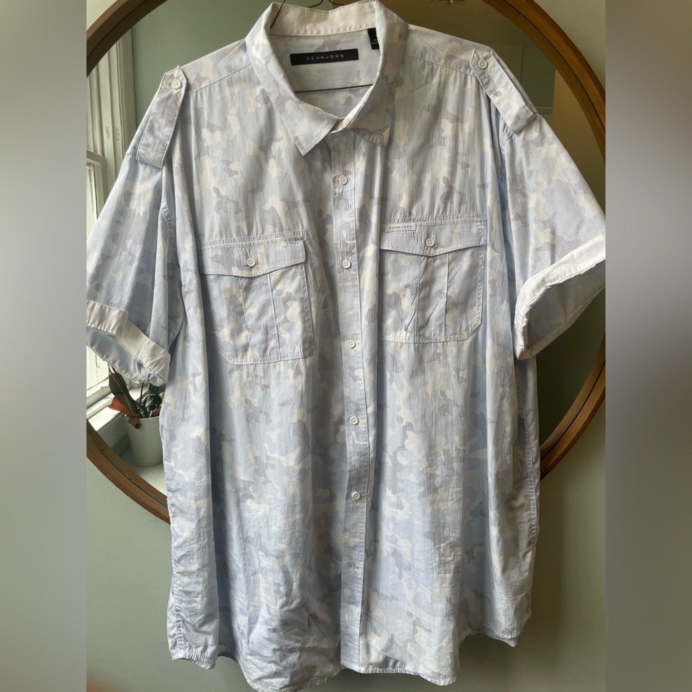 Stylist Camo button down shirt 4x